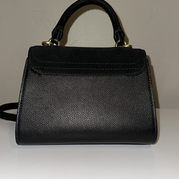 See by Chloe Joan Black Leather Gold Charm Top Handle Crossbody Purse Luxury NWT - Picture 11 of 17